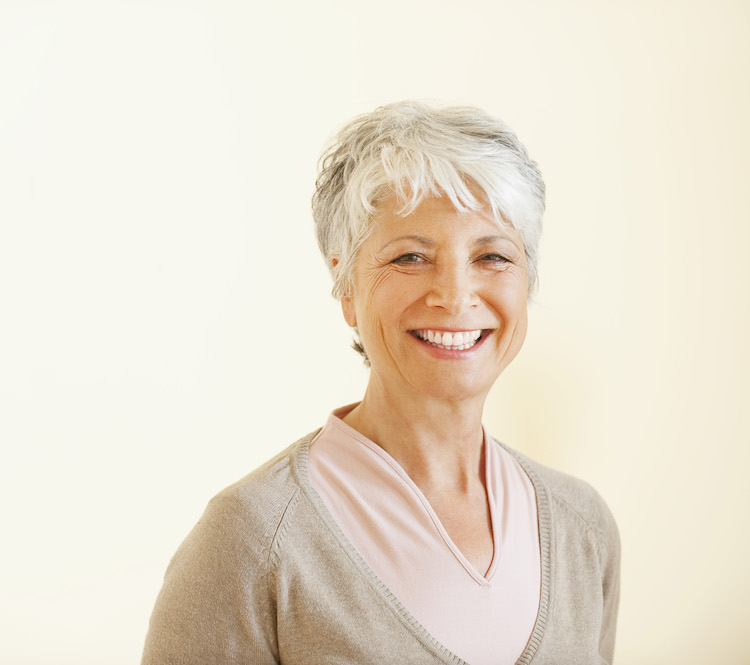 Senior woman smiling, portrait